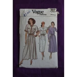 Vogue Pattern 9872 maxi or Midi dress straight skirt sz 8, 10, 12